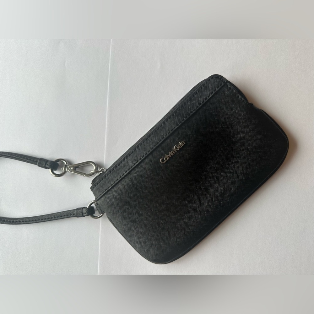 Calvin Klein black and silver wristlet